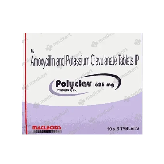 polyclav 625mg tablet 6's